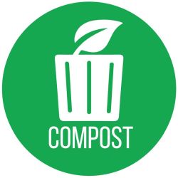 TRASH CAN RECYCLE LABELS Compost Icon Sticker 