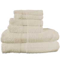 PLATINUM DOBBY BORDER BEIGE GUEST TOWELING
