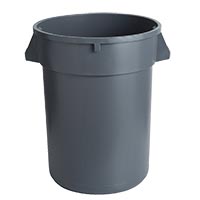 Lavex 55 Gallon Gray Round Commercial Trash Can and Lid