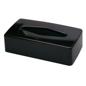 FLAT FACIAL TISSUE BOX COVER - BLACK COLOR Packed: 1 each.  Must order in case quantites of 6 per case