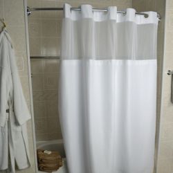 Hotel Amenities Shower Curtains Liners Hooks Blue Ribbon Supply