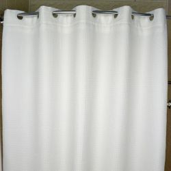 EZY-HANG EMPIRE WHITE WAFFLE SHOWER CURTAIN 72"x74" White Buckels & Snap Away Poly Liner