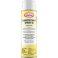 CLAIRE® DISINFECTANT SPRAY Q LEMON 12/17 oz aerosol cans, Lemon scent