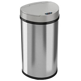 STAINLESS STEEL TRASH CAN SEMI ROUND WITH SENSOR