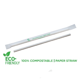 COMPOSTABLE PAPER STRAW 7" (packed 3200 per case)