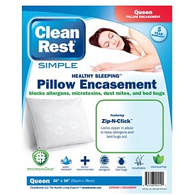 CLEANREST® SIMPLE PILLOW ENCASEMENTS Standard 20"x26" packed 4