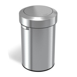 STAINLESS STEEL SWING TOP TRASH CAN Round 17 Gallon 