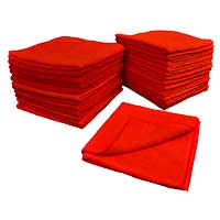 MICROFIBER CLEANING TOWELS RED - ALL PURPOSE 16"X16" Sold Individually 