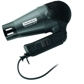 HAMILTON BEACH® HAND-HELD HAIR DRYER WITH FOLDING HANDLE Folding handle, black 1875 watt 