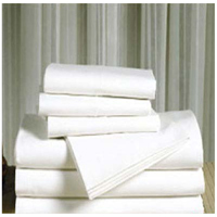 COMFORT T200 SOLID WHITE PERCALE POLY/COTTON BLEND Full-XL Fitted Sheets 54x80"+14" 