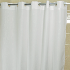 EZY-HANG™ SHOWER CURTAIN Moire 72"x74" White packed 12