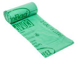 COMPOSTABLE GARBAGE LINER FOR FOOD AND COMPOST 17"x17" Green (1000 bags) 3 gallon 0.6 mil