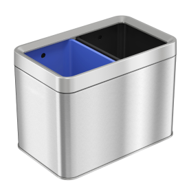 STAINLESS STEEL DUAL RECEPTACLE TRASH/RECYCLE CAN 5 gallon 