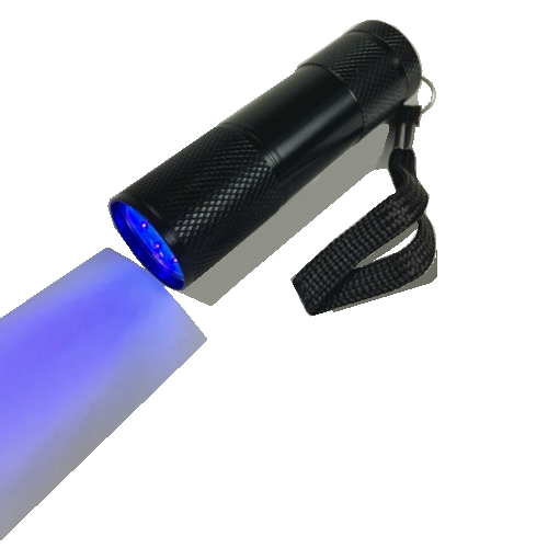 BLACKLIGHT UV LED DETECTION PORTABLE HANDHELD FLASHLIGHT Black Aluminum 9 LEDs