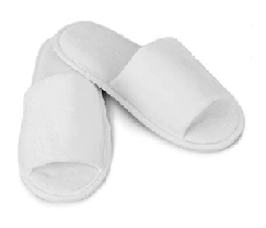 DELUXE OPEN TOE TERRY VELOUR GUEST SLIPPERS Single Pair-Individually Wrapped One Size Fits Most (11.5")