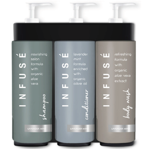 ACQUAVERA TRIPLE BRACKET BULK DISPENSING SYSTEM BLACK * Bottles NOT included & must be ordered separately *