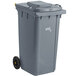 50 GALLON RECTANGULAR TRASH CAN WITH WHEELS Grey 