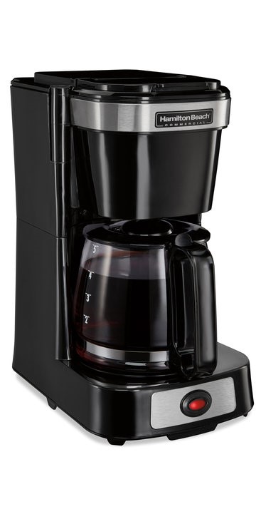 HAMILTON BEACH CLASSIC COFFEE MAKER WITH GLASS CARAFE Black. Brews 1 to 4 cups. 