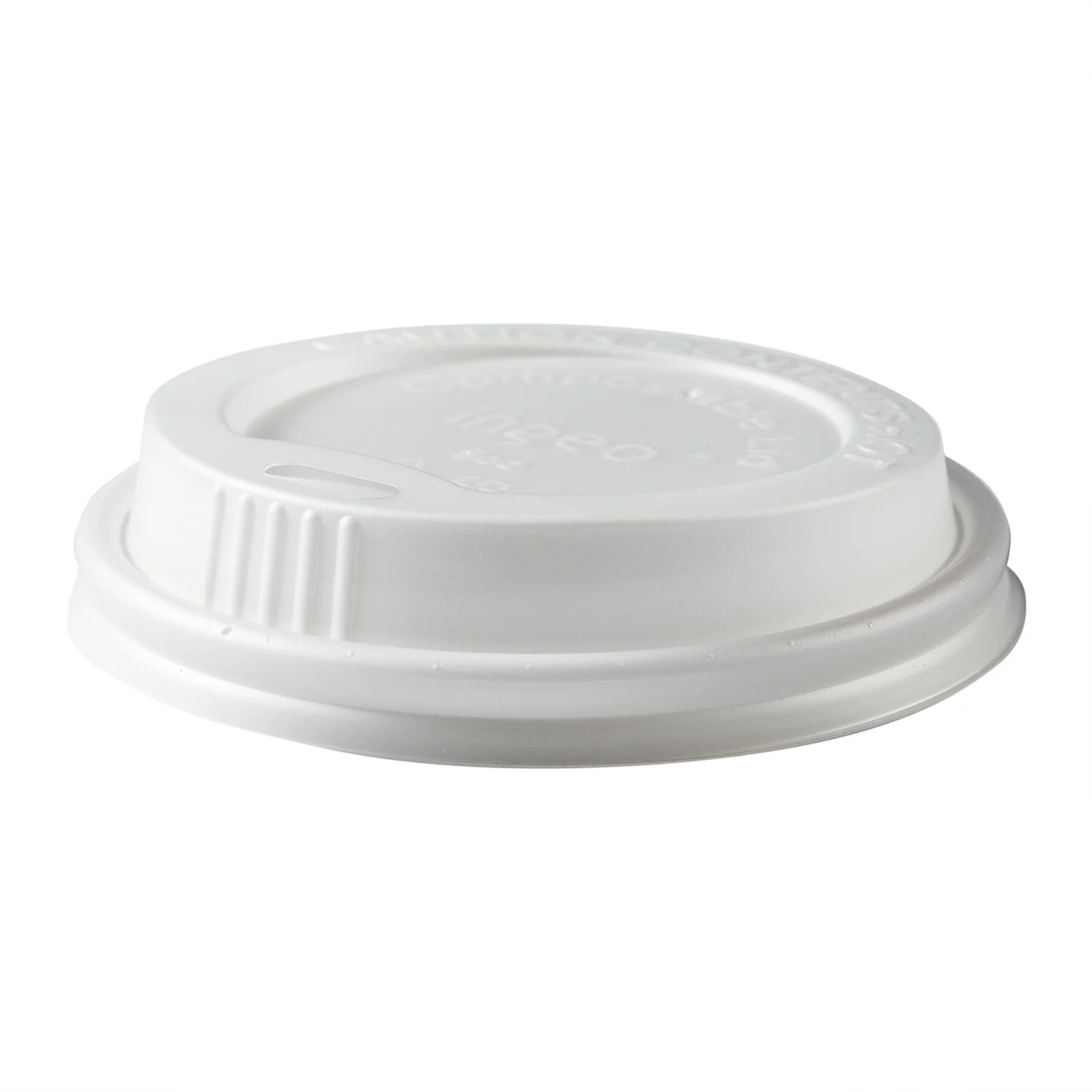 INGEO™ COMPOSTABLE LIDS For 8oz Hot Cups, Diameter: 3.15", White 1,000 per case