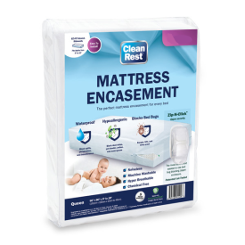 CLEANREST® QUILTED MATTRESS PROTECTOR Queen 60"x80"x9" packed 8