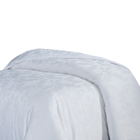 HS300DC-LEAF-WH-K  KING,  300 TC 100% COTTON, LEAF PATTERN WEAVING DUVET COVER, WHITE,...