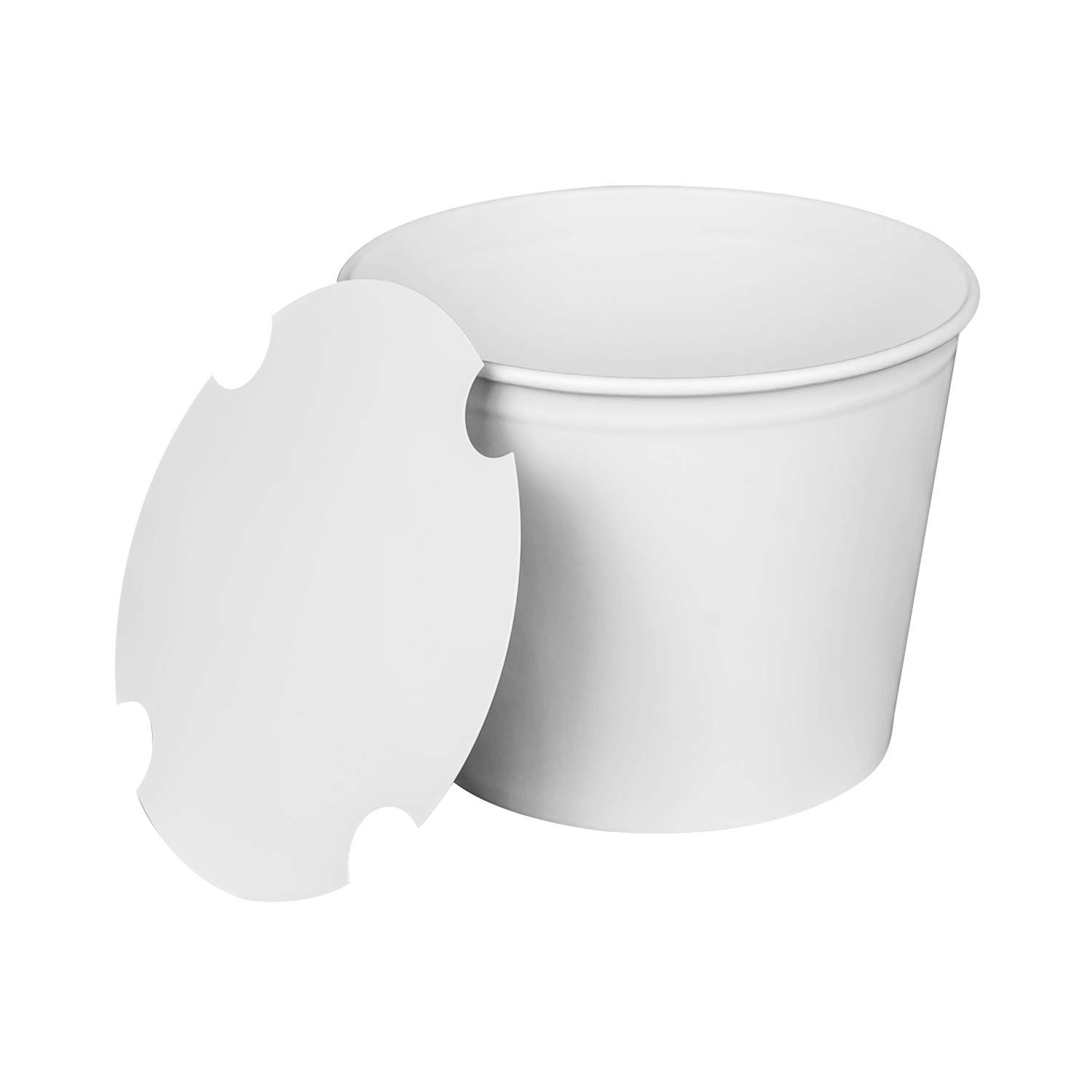 PAPER FOOD  BUCKET WITH LID, 85oz WHITE #C-FB85W_BUNDLE (185/cs) PN:18259...