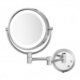 CONAIR® TWO-SIDED LIGHTED WALL MOUNT MIRROR Chrome with clear cord 