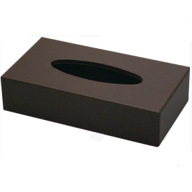 *LEATHERETTE FLAT  TISSUE BOX COVER #09-7751 10.25"x5.5"x2.5" BLACK...