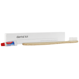 LUXURY BOXED DENTAL KIT Includes bamboo toothbrush and 5g Colgate toothpaste