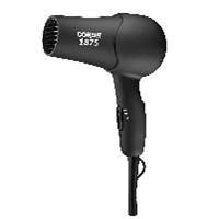 CONAIR® 1875 WATT SOFT SURFACE DRYER Black, 2 speed/2 heat settings.